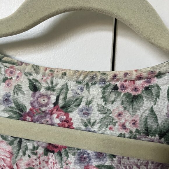 Vintage Handmade Quilted Vest Womens Cropped Floral Cottagecore Granny Prairie - Picture 2 of 9